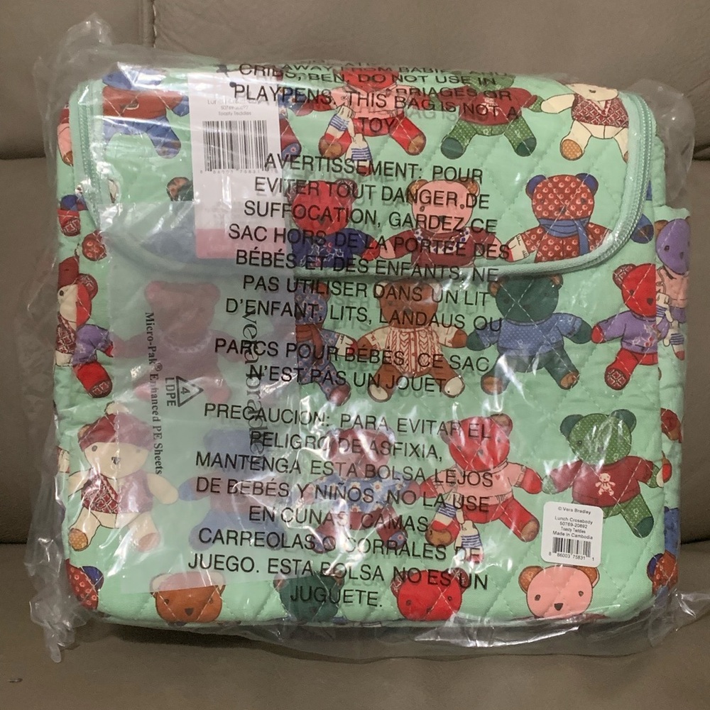 Vera Bradley Crossbody Lunch Bag in Toasty Teddies NWT